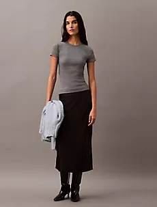 Stretch Satin Midi Skirt | Calvin Klein | Calvin Klein (US)