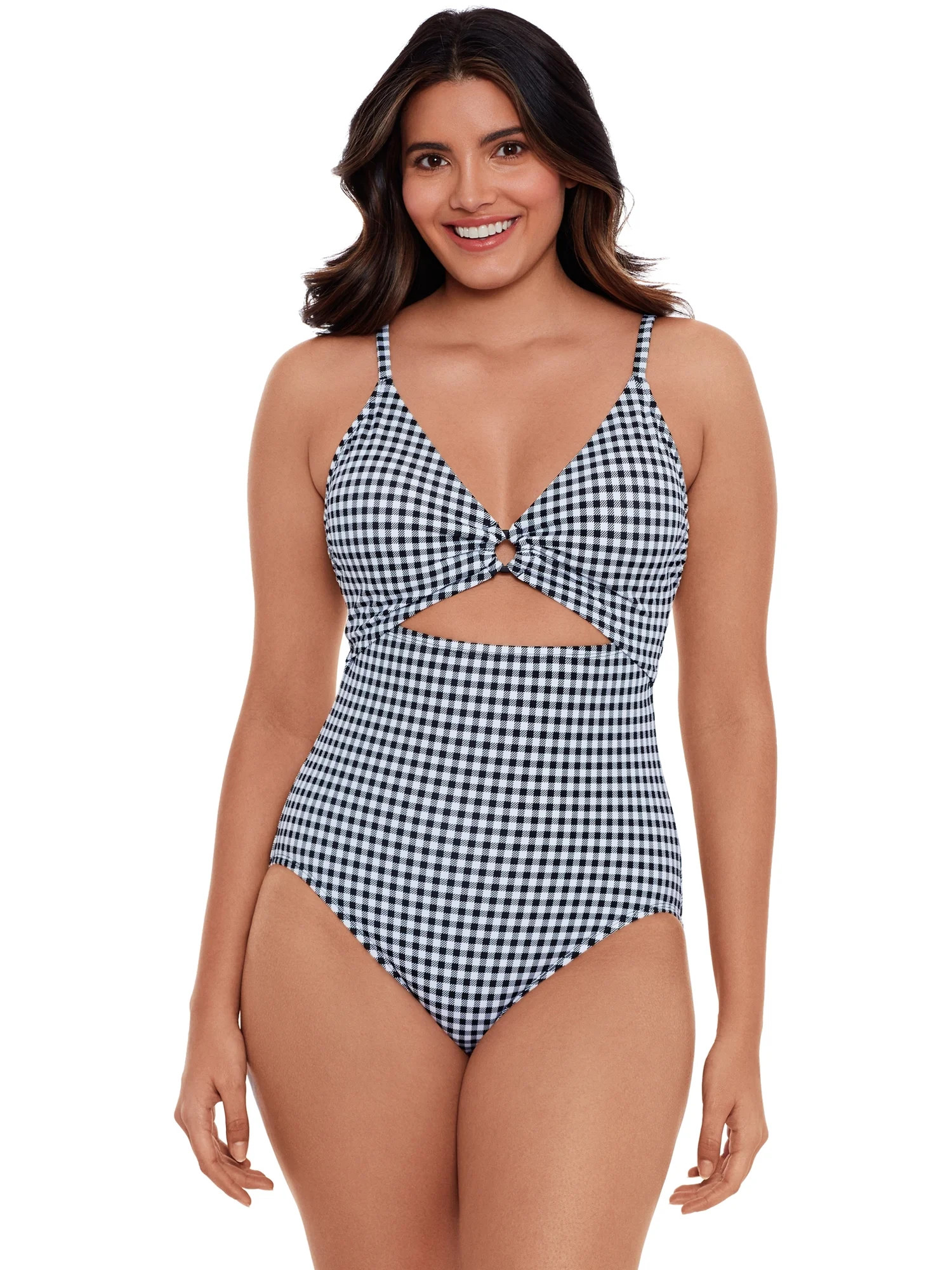 Time and Tru Women's and Women’s Plus Size O Ring One Piece Swimsuit | Walmart (US)