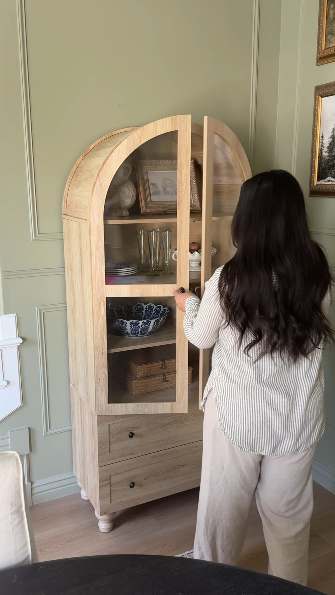 Affordable white oak arch display cabinet 

#LTKOver40 #LTKSaleAlert #LTKHome