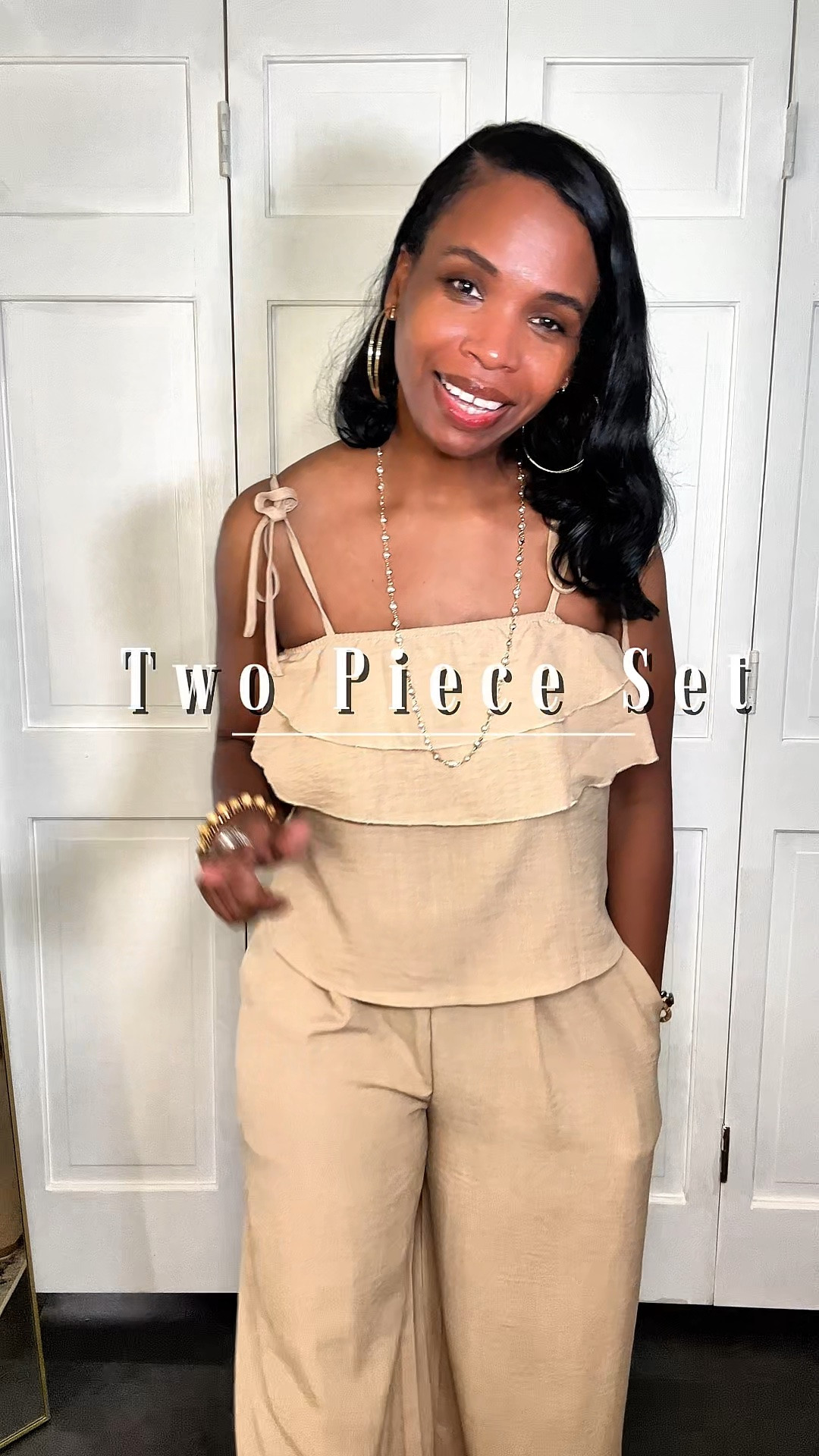 Women's Two-Piece Set, Womenswear, Sleeveless Ruffles Top & Loose Long Pants, Spring Summer Casual outfit for women

#LTKootd