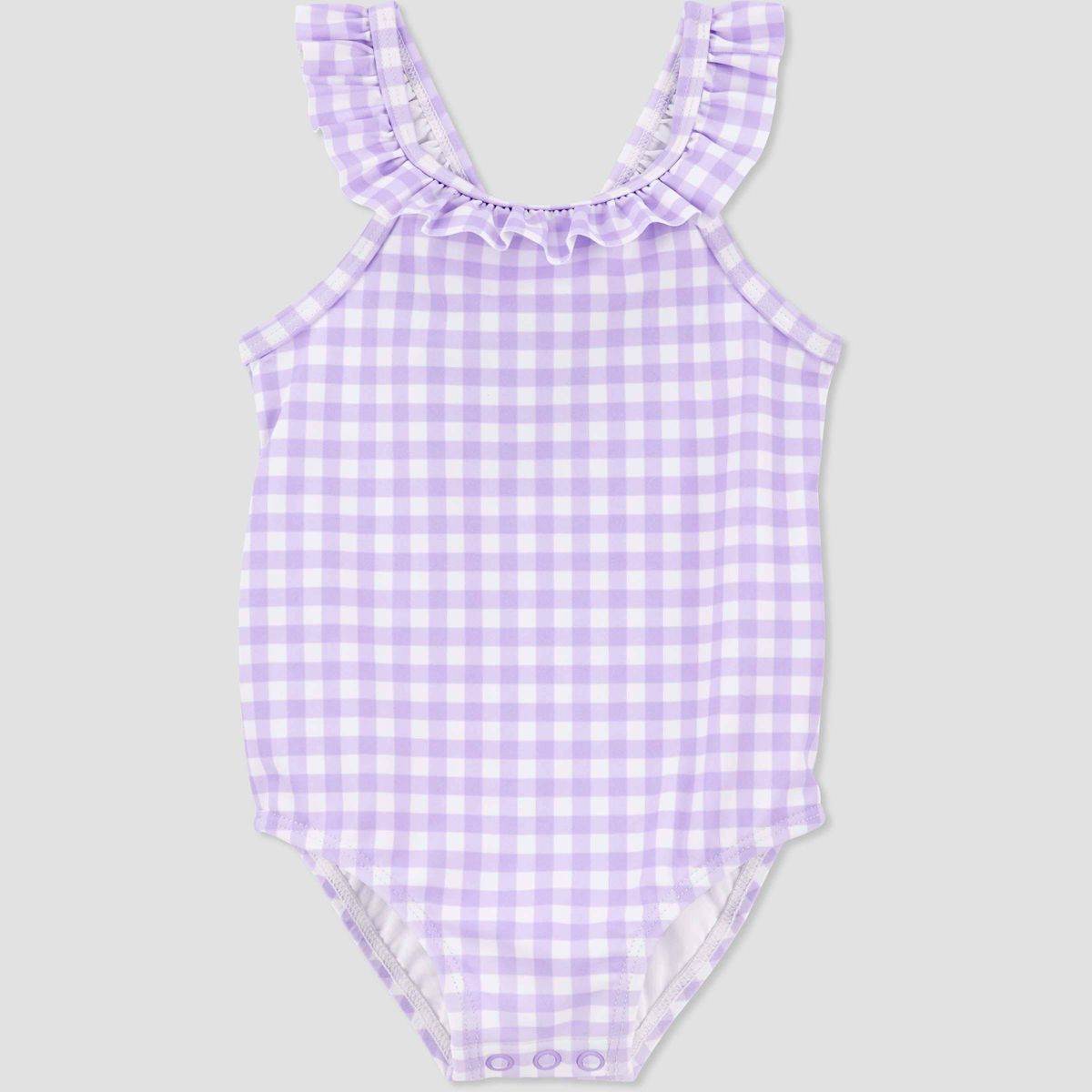 Carter's Just One You®️ Baby Girls' Ruffle Gingham One Piece Swimsuit - Purple | Target