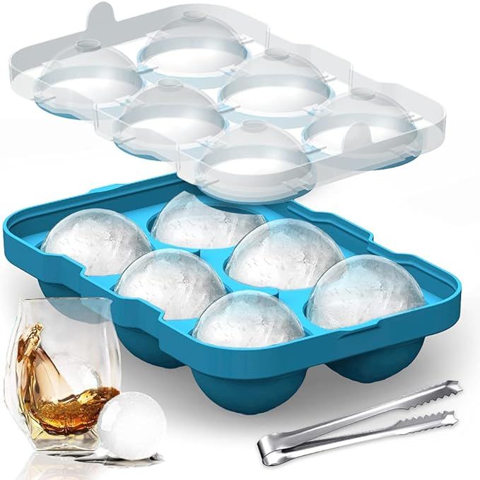 ucho Ice Cube Mold, Round Ice Ball Maker Mold for Freezer, Reusable and BPA Free, Silicone Sphere... | Amazon (US)