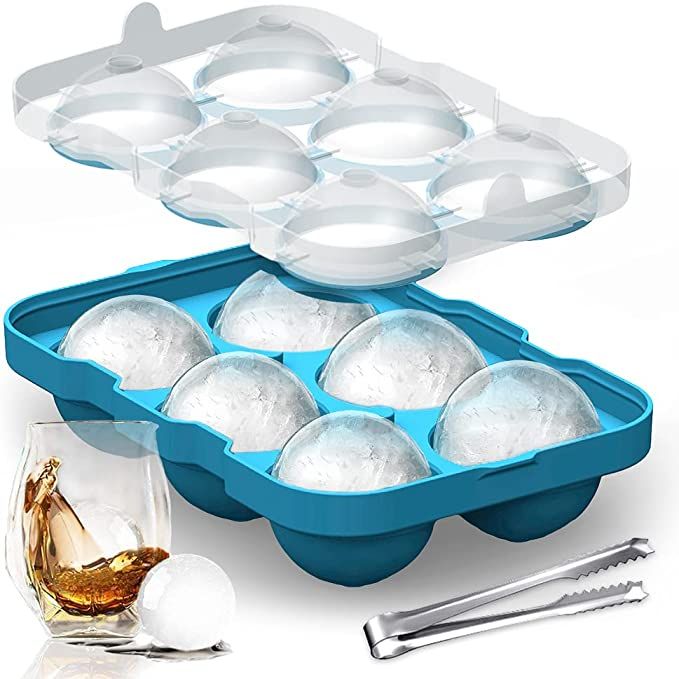 ucho Ice Cube Mold, Round Ice Ball Maker Mold for Freezer, Reusable and BPA Free, Silicone Sphere... | Amazon (US)