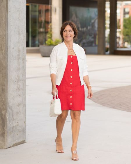 Red is trending right now and this linen dress from @JCrew is the perfect shade!  #ad #injcrew 
Wearing my usual XS - the straps are a little long for me so I need to to be altered a bit 

#LTKOver40 #LTKFindsUnder100 #LTKStyleTip