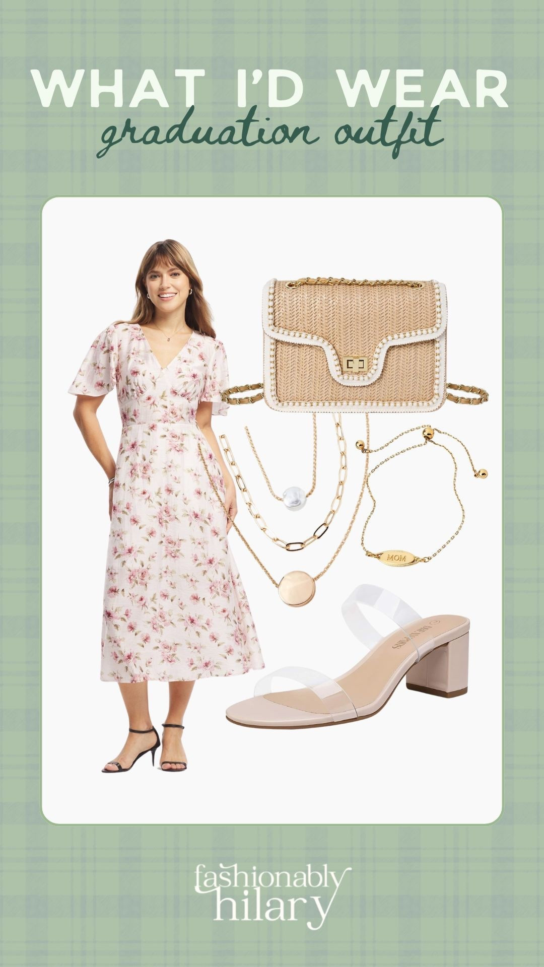I have been in my feels lately and putting together outfits sees to help me keep my emotions in check. I love this modest soft toned floral dress paired with my favorite clear heels, a super cute spring purse (with space for tissues) and gold accessories. The bracelet has “mom” on it and it is so dang cute. 

I am in complete denial right now that my son is graduating high school in a couple weeks. 
Mom graduation outfit inspo, 2026 mom of senior 

#LTKSeasonal #LTKMidsize #LTKmomlife
