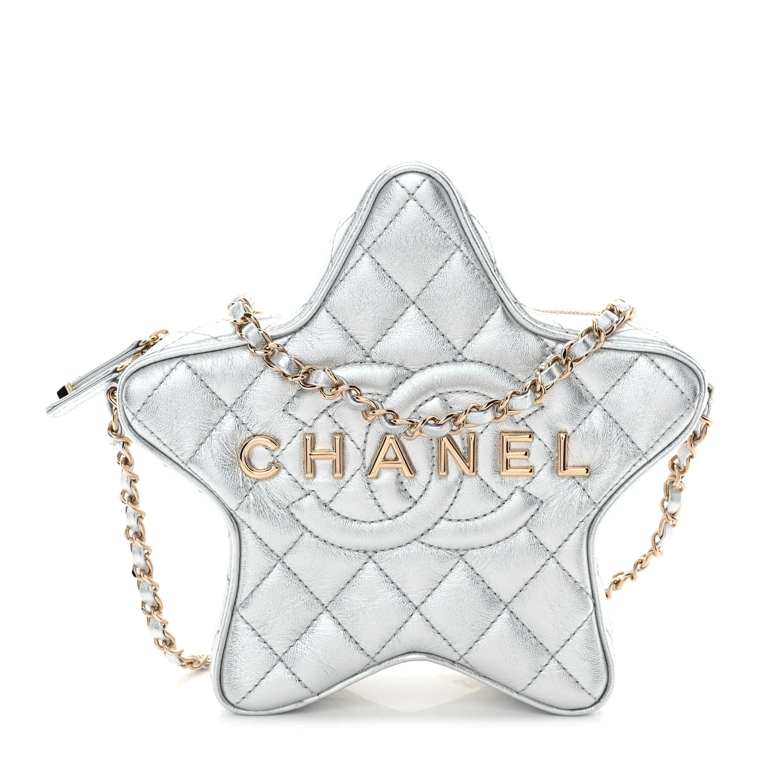 Chanel Metallic Lambskin Walk Of Fame Bag Silver 1906944 | FASHIONPHILE (US)