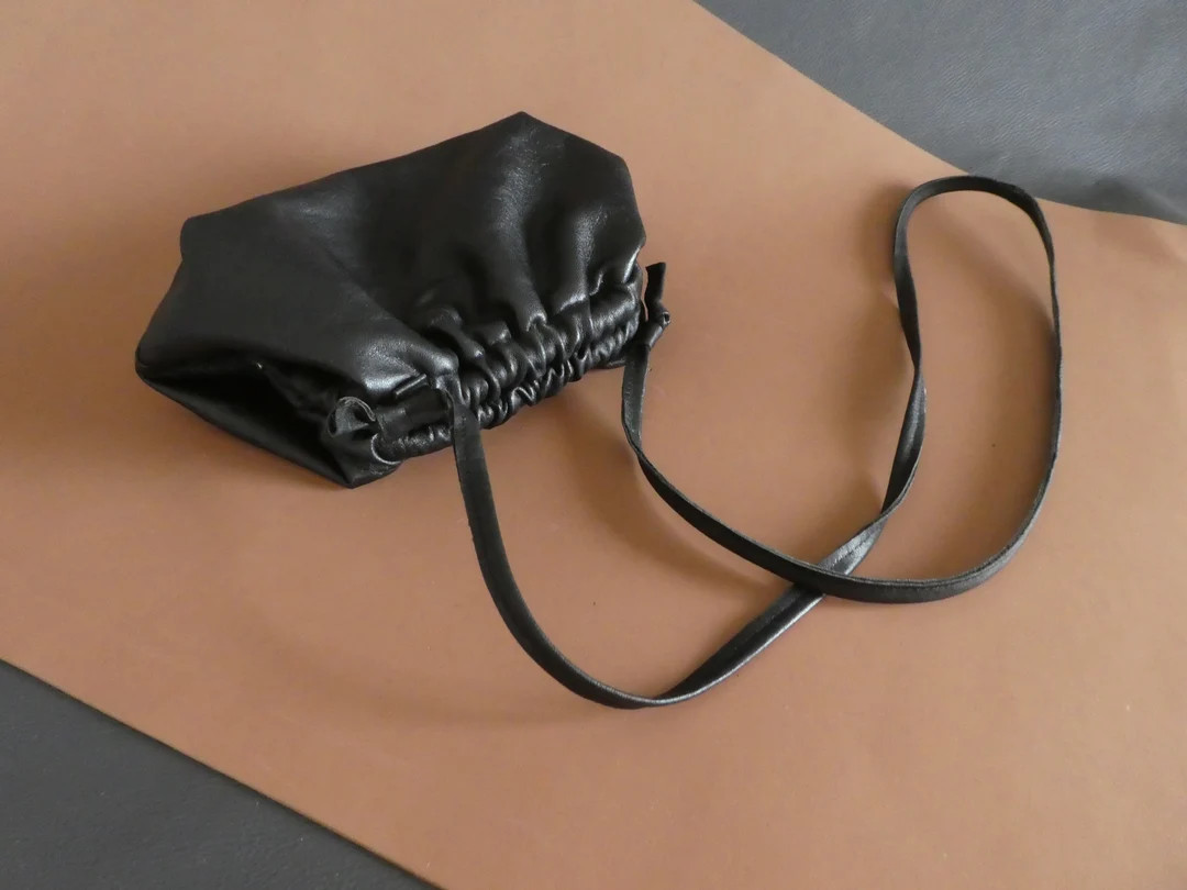 Mini Black Cloud Bag Genuine Leather Crossbody Bag Dumpling - Etsy | Etsy (US)