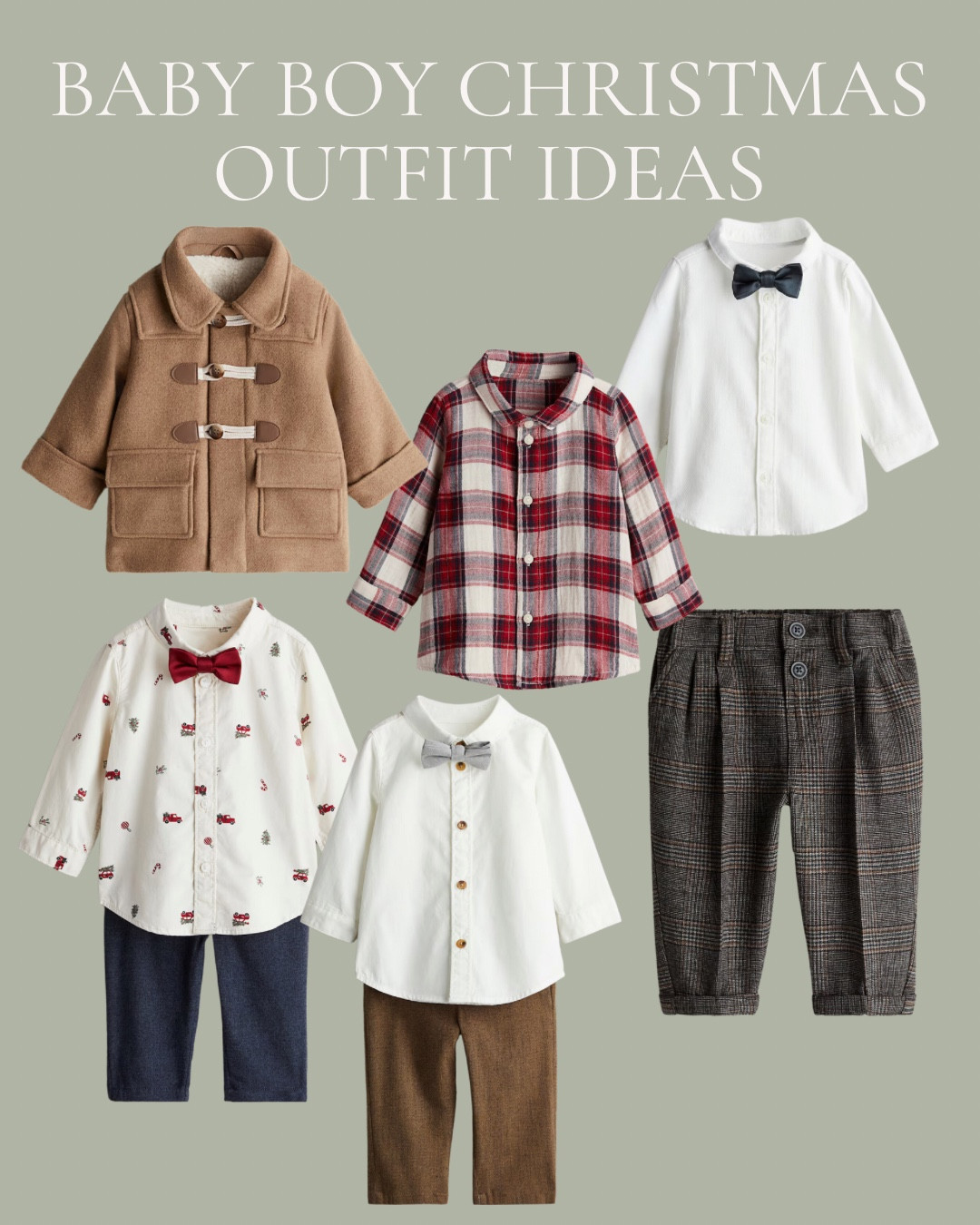 Little boy Christmas outfit inspiration 
.
Smart Christmas clothes for little boys - red shirt - toddler boy Christmas outfit - duffel coat - shirt and bow tie - baby boy Xmas clothes - H&M kids

#LTKBaby #LTKFindsUnder50 #LTKKids
