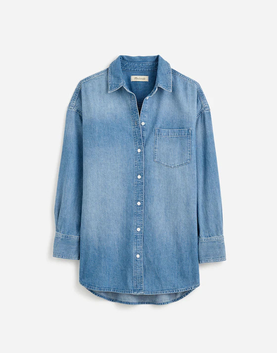 Denim Oversized Button-Up Shirt in Marnie Wash | Madewell | Madewell