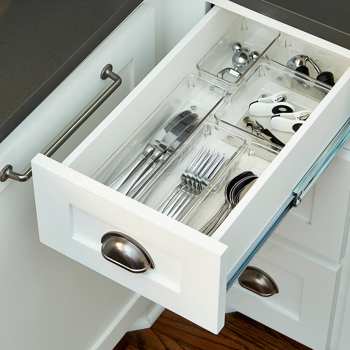 iDESIGN Linus Shallow Drawer Organizer Clear | The Container Store