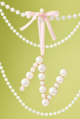 Pearl Monogram Ornament | Anthropologie (US)