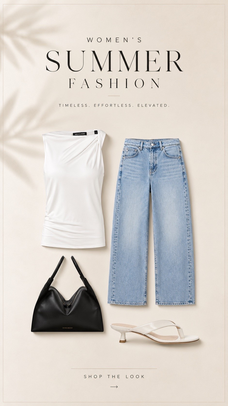 Women’s Summer Fashion @Saks Fifth Avenue  🤍

If you’re building a timeless summer wardrobe, this is one of those outfits you’ll reach for on repeat.

A draped white top, relaxed light wash jeans, white kitten heel sandals, and a structured black shoulder bag create that effortless quiet luxury look that’s polished without trying too hard.

These are elevated wardrobe essentials that never go out of style and mix seamlessly with the pieces you already own.

Perfect for summer dinners, vacations, brunch, date nights, or everyday chic. #Saks #SaksPartner