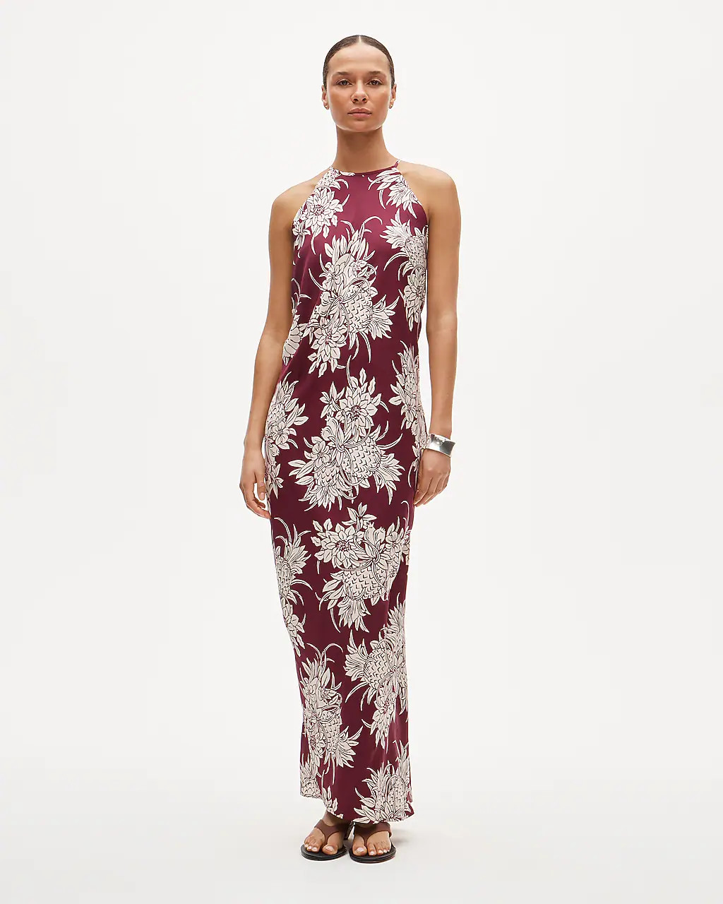 Halter dress in pineapple garden&ndash;print viscose twill | J. Crew US