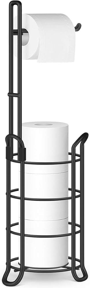 TomCare Toilet Paper Holder Toilet Paper Stand and Dispenser for 3 Spare Rolls Metal Wire Free-St... | Amazon (US)