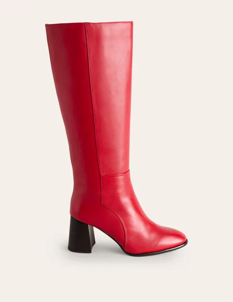 Heeled Leather Knee Boots | Boden UK
