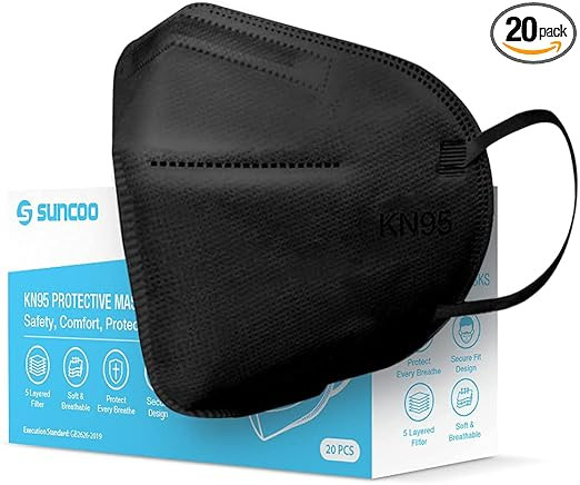 SUNCOO Protective KN95 Face Mask - 20 Pack, 5 Layers Cup Dust Filter Cover Against PM2.5 Dust, Sm... | Amazon (US)