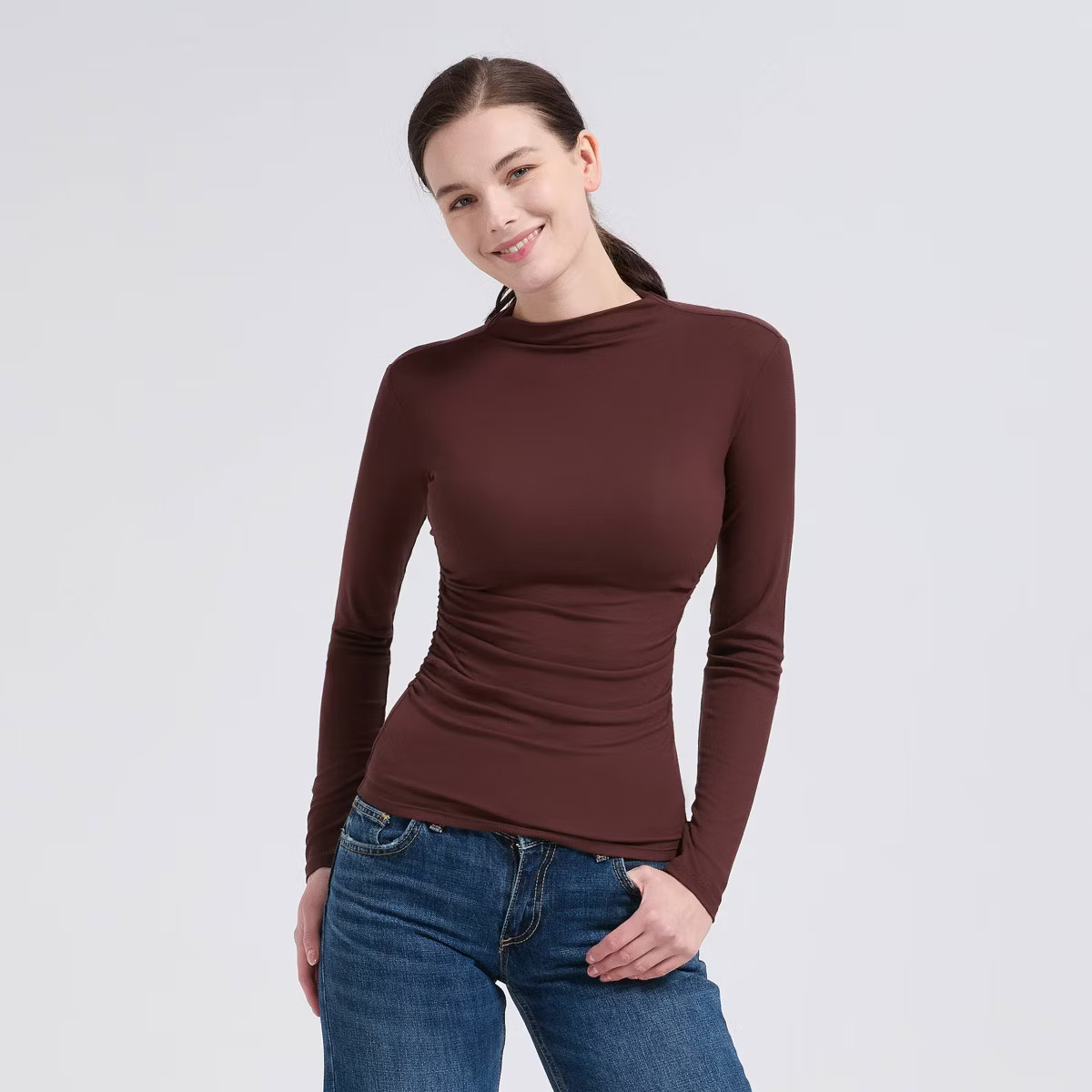 Women's Long Sleeve Mock Turtleneck Top - A New Day™ | Target