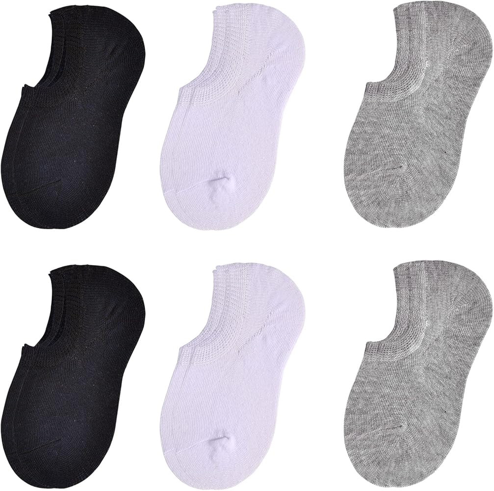 JORMATT Toddler No Show Socks Little Girls Boys Cotton Socks Anti Slip Low Cut Ankle Socks With G... | Amazon (US)