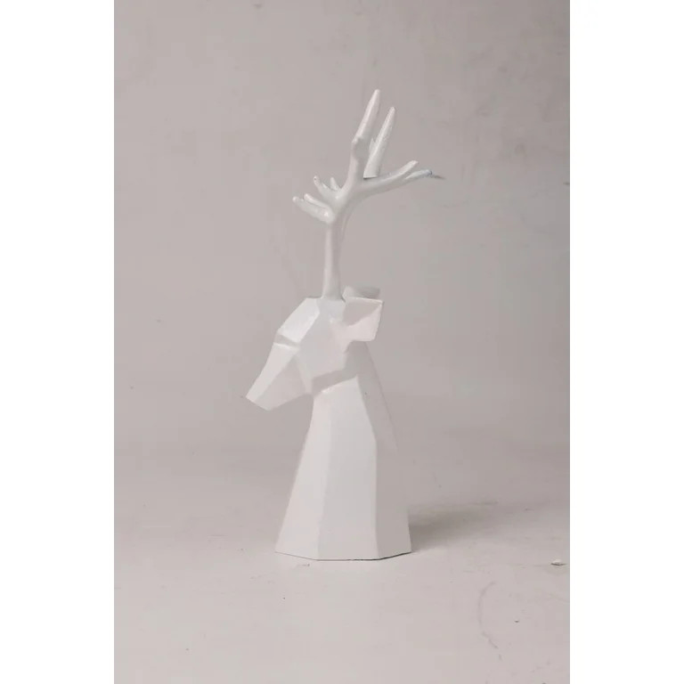 Aluminum Geometric Reindeer Christmas Tabletop Decoration, White, 14.5", by Holiday Time | Walmart (US)
