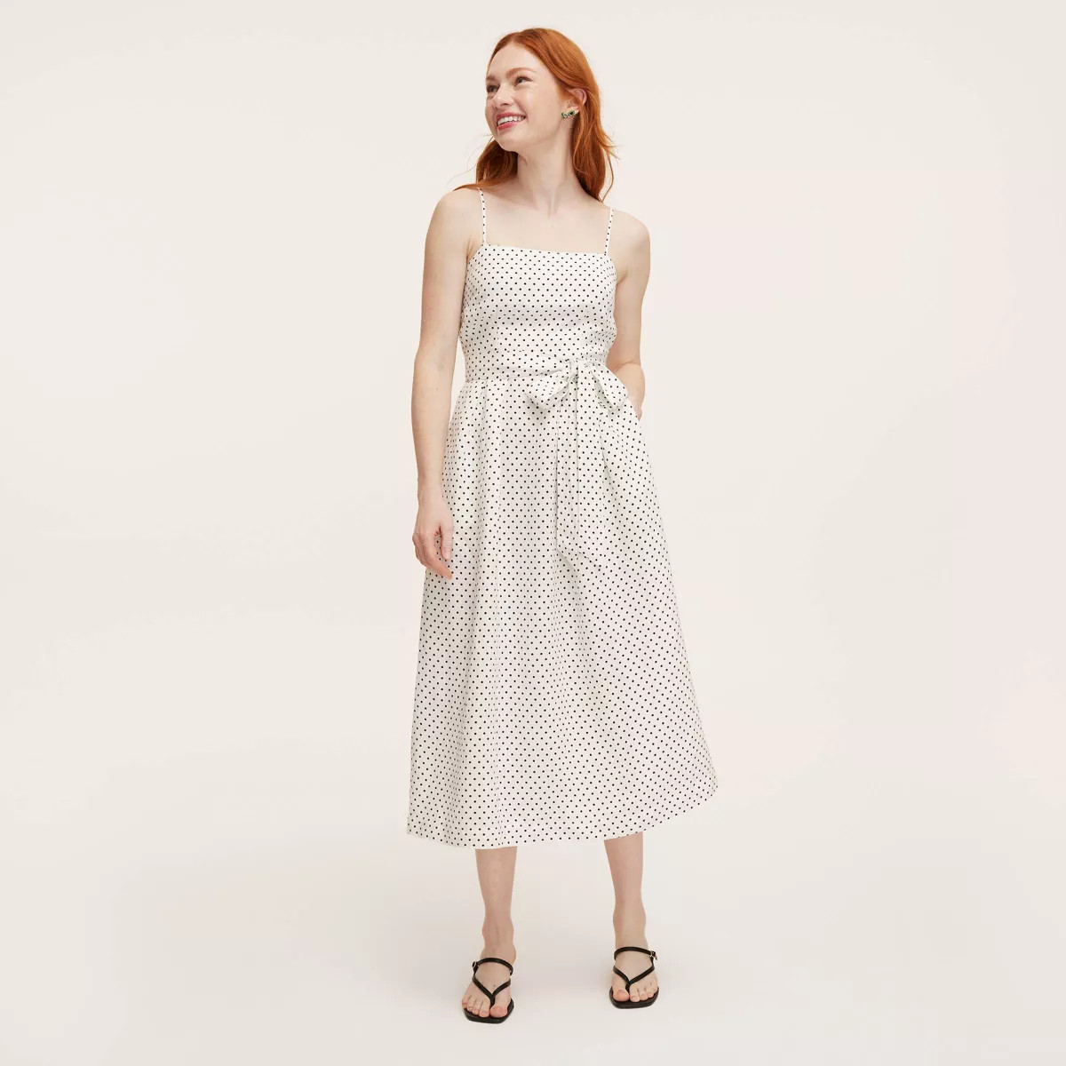 Women's Mini Polka Dot Tie-Waist Midi Dress - kate spade new york x Target Cream/Black XXS | Target