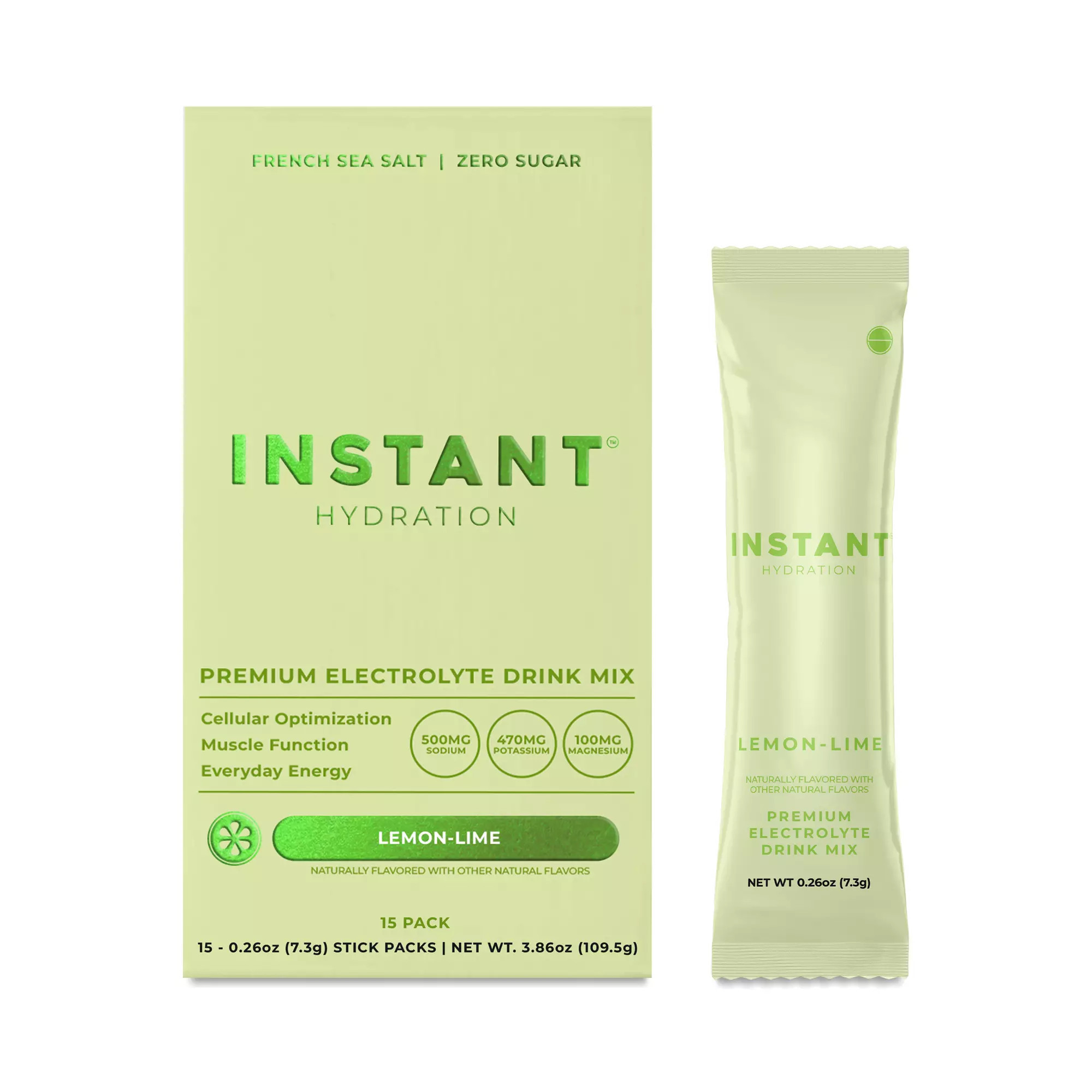Instant Hydration Premium Electrolyte Mix, Lemon Lime 15 packs | Thrive Market