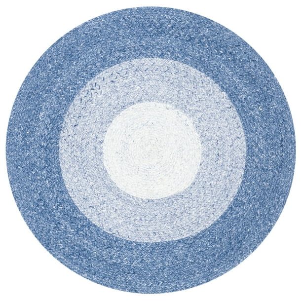 SAFAVIEH Braided Ekaterina Geometric Circles Polyester Area Rug, Blue, 6' x 6' Round - Walmart.co... | Walmart (US)