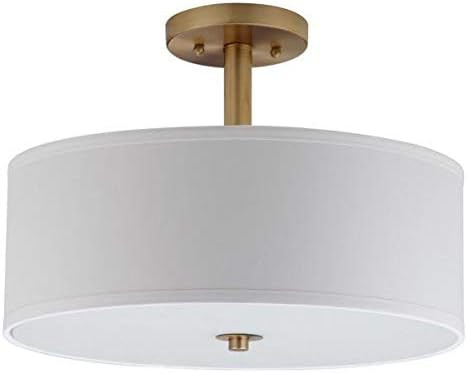 SAFAVIEH Lighting Collection Clara Gold 16-inch Diameter Semi Flush Mount Ceiling Light Fixture (... | Amazon (US)