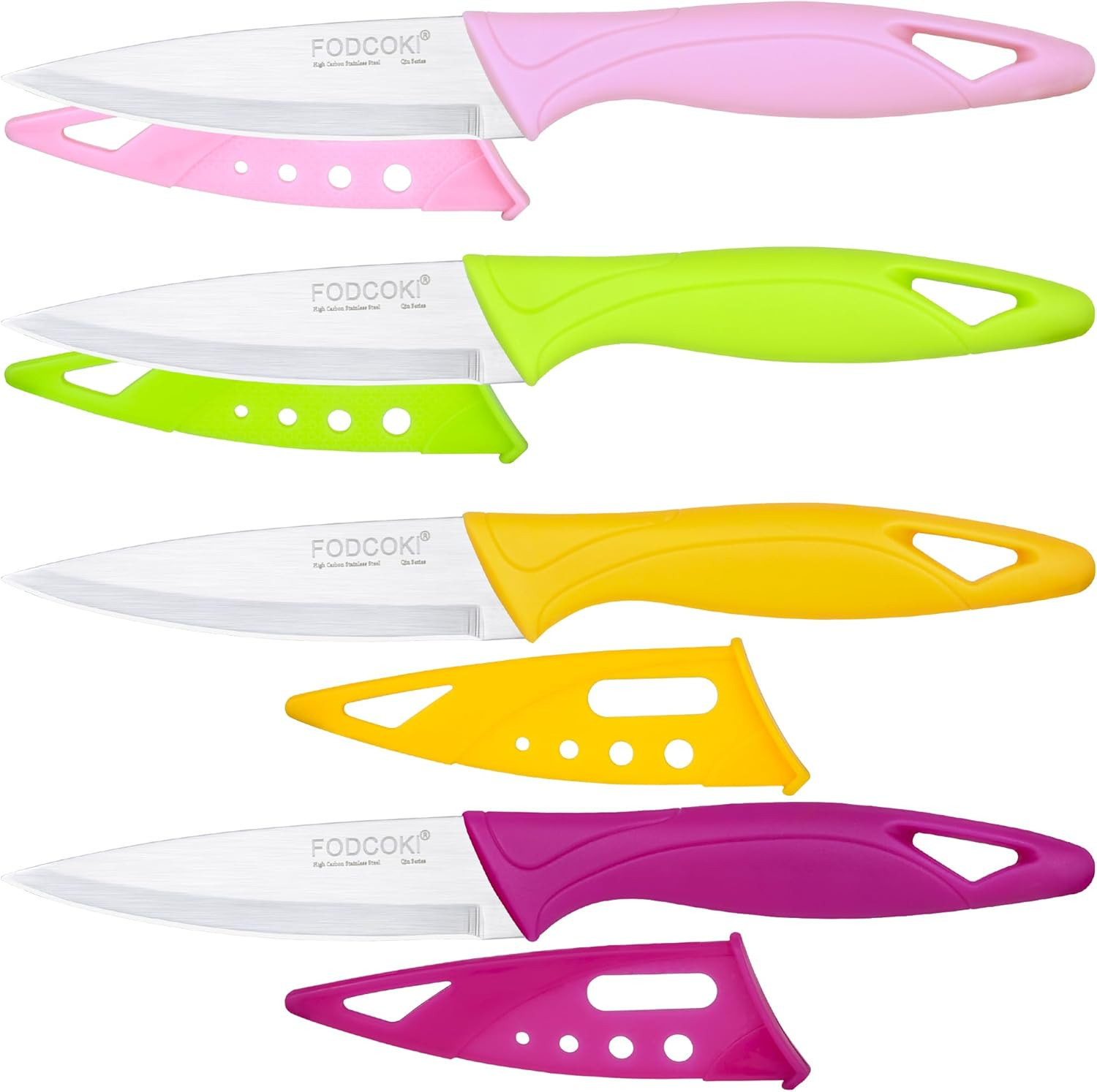 Paring Knife, 4 inch Fruit Paring Knives Set of 4 with Cover Sheath, Small Kitchen Sharp Peeling ... | Amazon (US)