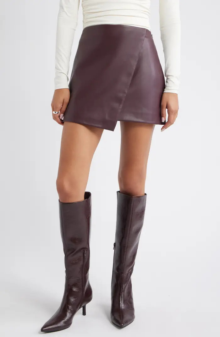 Faux Leather Wrap Miniskirt | Nordstrom