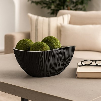 Modern Porcelain Decorative Bowl for Coffee Table - Centerpiece Table Decorations and Entryway for Home Decor Accents -6", Black & White | Target