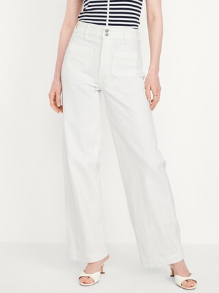 Extra High-Waisted Mariner Wide-Leg Jeans | Old Navy (US)