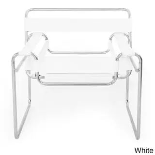 Kardiel Mid-Century Modern Saddle Leather Wassily Chair (White Saddle Leather) | Bed Bath & Beyond