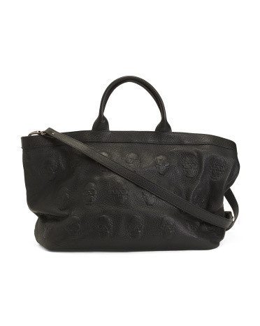 Made In Italy Leather Multiskull Tote | TJ Maxx