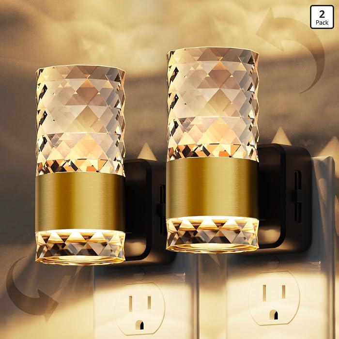 L LOHAS LED Night Light, Modern Night Lights Plug into Wall, 2 Pack 3000K Soft Warm 0-100LM Adjus... | Amazon (US)