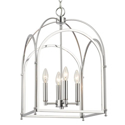 Luman 4 - Light Polished Chrome Lantern Pendant | Wayfair North America