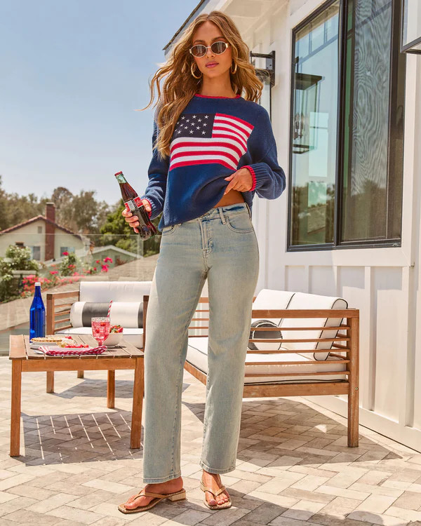 Devona Super Stretch Mid Rise Straight Leg Jeans | VICI