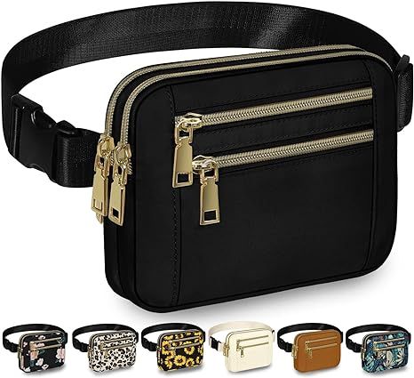 Capolo Fanny Packs for Women Fashion Waist Packs Bag with Adjustable Strap and 4 Zipper Pockets W... | Amazon (US)