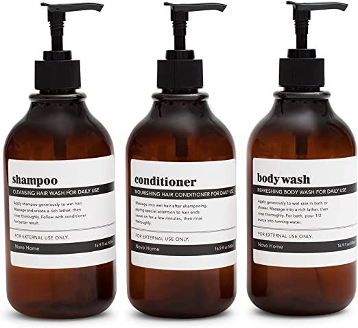 MaisoNovo Shampoo and Conditioner Bottles Dispenser | Soap Shampoo Dispenser Bottles with Pump Sh... | Amazon (US)