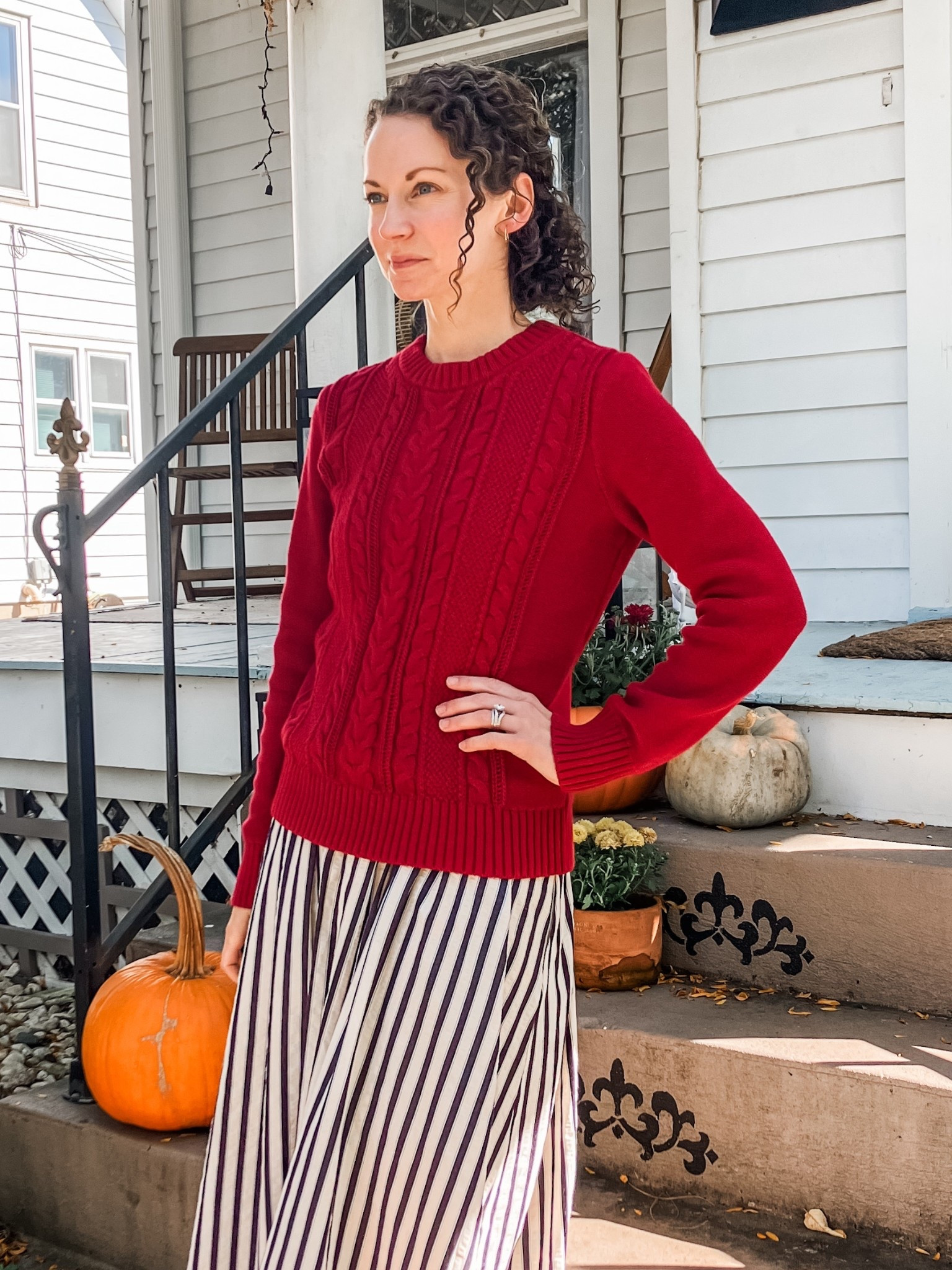 Fall church outfit. 
Petite outfit. Modest outfit. Fall outfit. Classic outfit. 

#LTKSeasonal #LTKPetite #LTKOver40