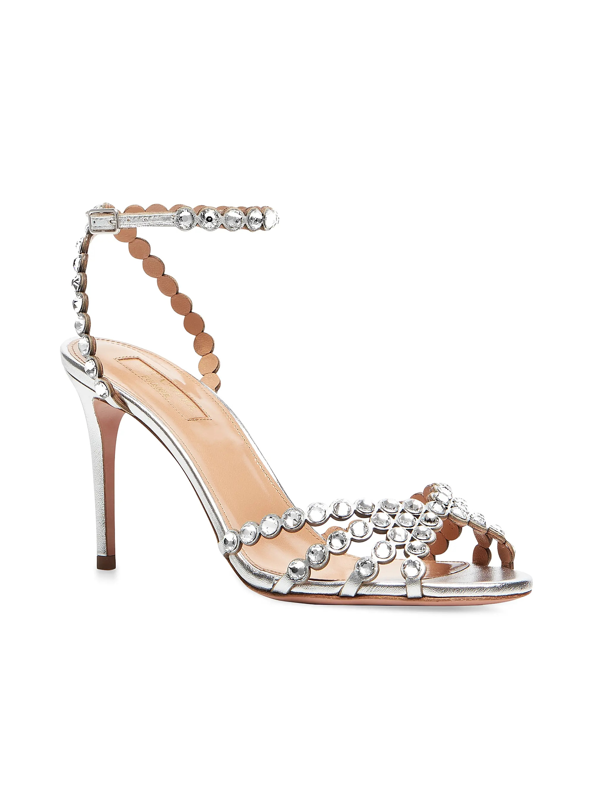 Tequila 85MM Embellished Metallic Leather Sandals | Saks Fifth Avenue