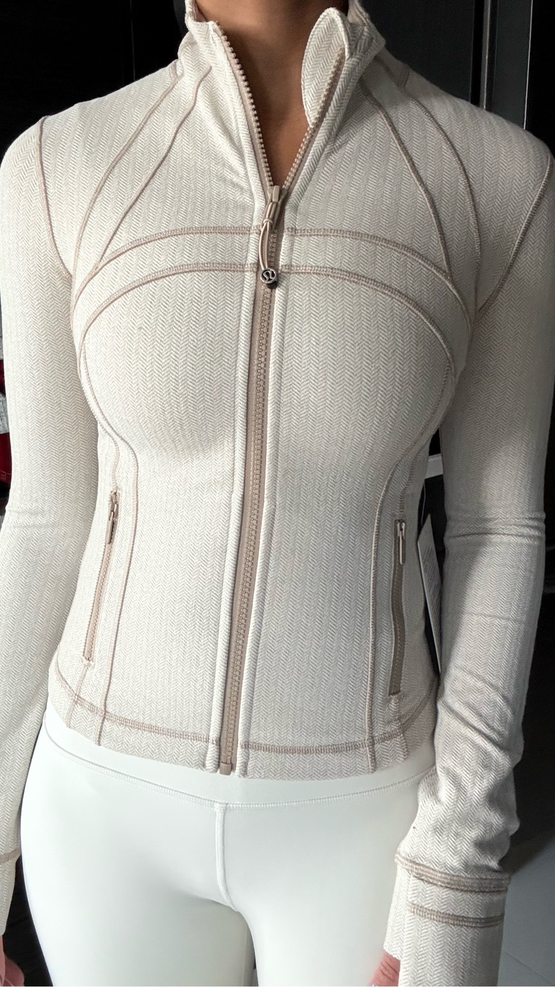 love this lululemon cropped define in the heathered herringbone heathered nutmeg print ! 🤍

luon, yoga, pilates, athleisure, lounge. 

#LTKActive #LTKHoliday #LTKPetite