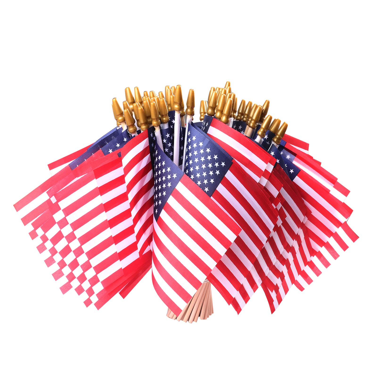 Small American Flags on Stick, 50 Pcs Fourth of July Decorations Outdoor 4''x6'' USA Flag, 4th of... | Amazon (US)