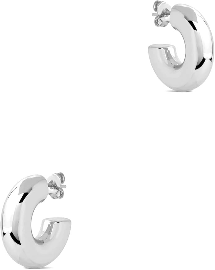 CONRAN KREMIX Non Tarnish Chunky Gold Hoops Earrings for Women Water Proof,Thick 18K Real Gold Pl... | Amazon (US)