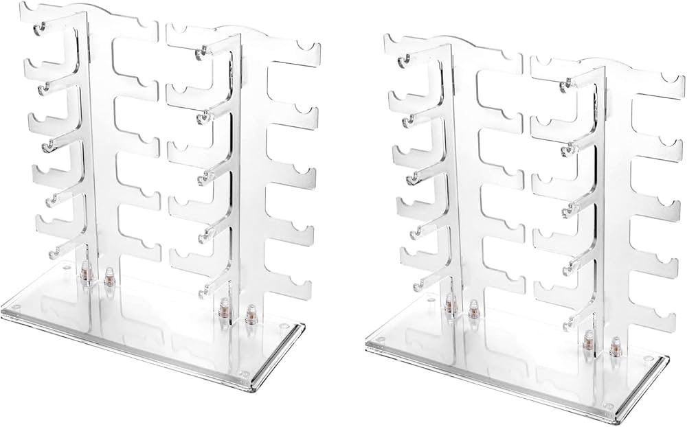 2Pcs Sunglasses Rack Holder Glasses Display Stand Transparent | Amazon (US)