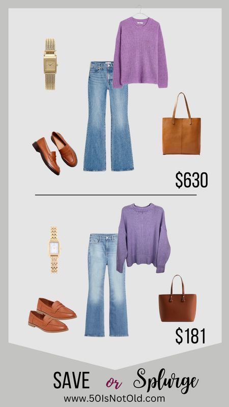 Save VS Splurge | Casual Outfit | Womens Denim Jeans | Purple Sweater | Loafers | Fall Trends | Affordable Fashion

#LTKstyletip #LTKunder100 #LTKworkwear