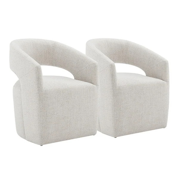 Joey Modern Barrel Dining Chair with Caster Wheels & Open Back Kitchen&Living Room - Set of 2 - W... | Bed Bath & Beyond
