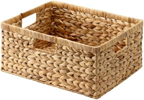 StorageWorks Extra Large Wicker Baskets for Organizing, Water Hyacinth Storage Basket with Built-... | Amazon (US)