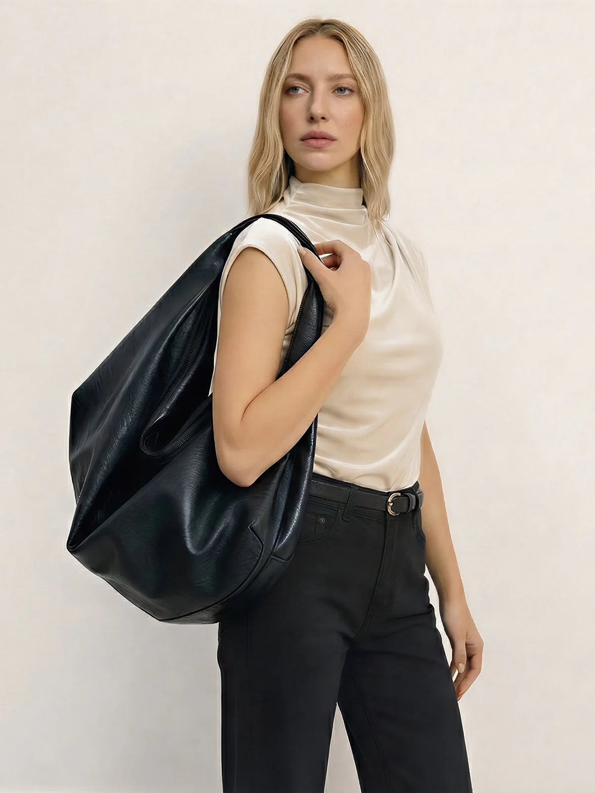 Large-Capacity Slouchy Hobo Bag | Commense