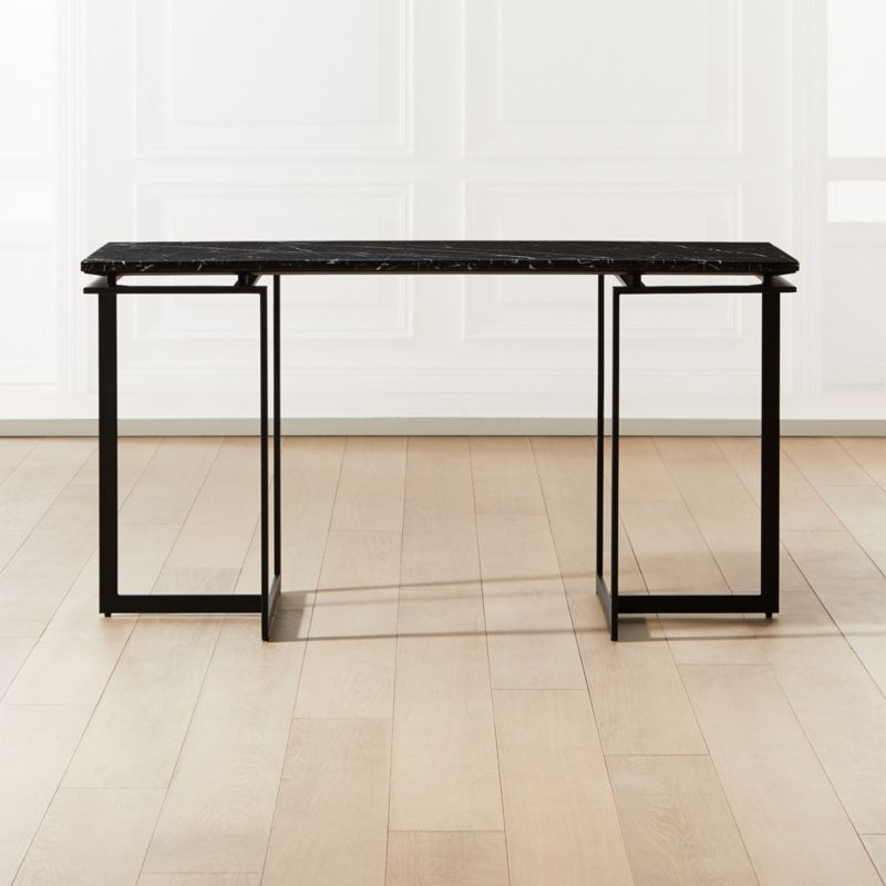 Fullerton Modular Black Desk with Two Legs + Reviews | CB2 | CB2