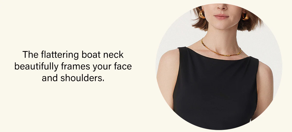 Boatneck Bamboo Ponte Bra Midi Dress with Pockets | OGLmove